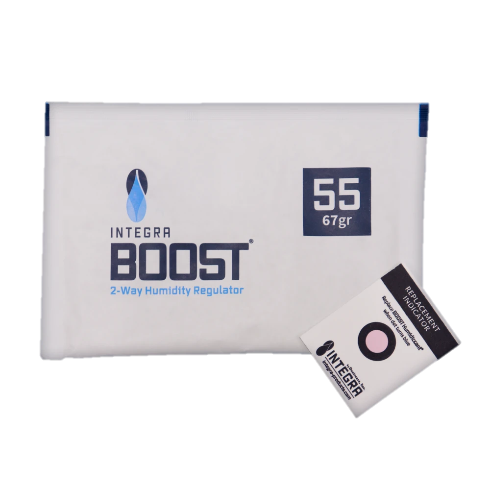 Desiccare 67 gram Integra BOOST® 55% RH 2-way humidity control packs with humidity indicator cards (HIC)